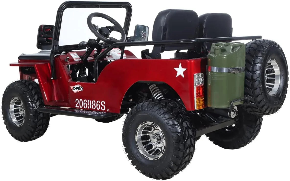 X-Pro 125cc Jeep Go Kart, 3-Speed Semi-Automatic Transmission w/Reverse, Big 18" Aluminum Rim Wheels