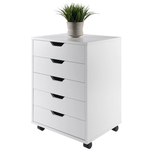 Winsome Halifax 5-Drawer Mobile Cabinet 10519, White Finish