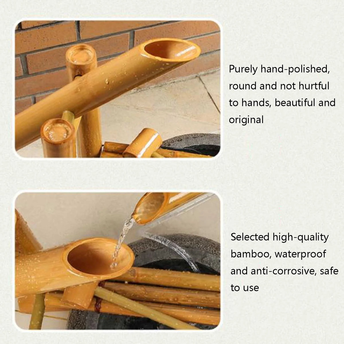 Swing Fountain For Outdoors, Zen Garden Water Fountain Bamboo, With Pump, DIY Zen Fountain, Bamboo Water Feature Zen Fountain Set