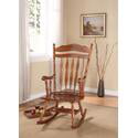 Wooden Rocking Chair, Dark Walnut Brown- Saltoro Sherpi