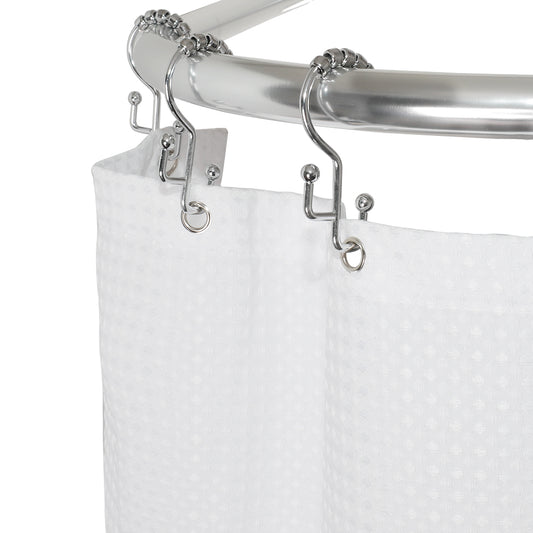 Utopia Alley Rustproof Wall Mounted Aluminum D-shape Shower Rod With Ceiling Support for Freestanding Tubs, 60 Inch Large Size by 25 Inch, Chrome
