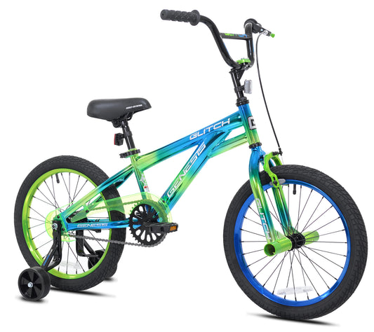 18" Glitch Boy's BMX Bike, Blue/Green