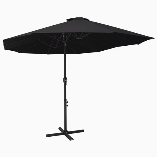 vidaXL Garden Parasol Blue Polyester fabric, Aluminum pole and ribs Large