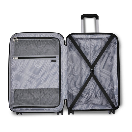 American Tourister Stratum 3.0 Large Hardside Checked Suitcase with Spinner Wheels - Black