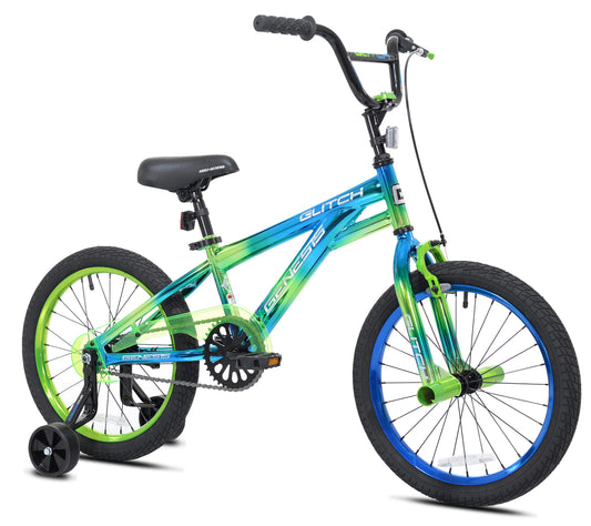 18" Glitch Boy's BMX Bike, Blue/Green
