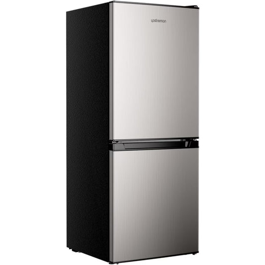 Upstreman 4.0 Cu.Ft Mini Fridge with Bottom Freezer, 2 Door Small Refrigerator with Adjustable Thermostat and Removable Glass Shelves for Bedroom, Dorm, Office, Apartment, Black BM40
