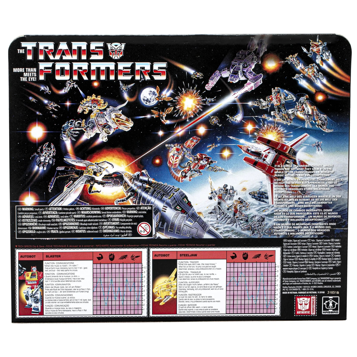 Transformers Toys Retro 40th Anniversary Autobot Blaster & Steeljaw Action Figures