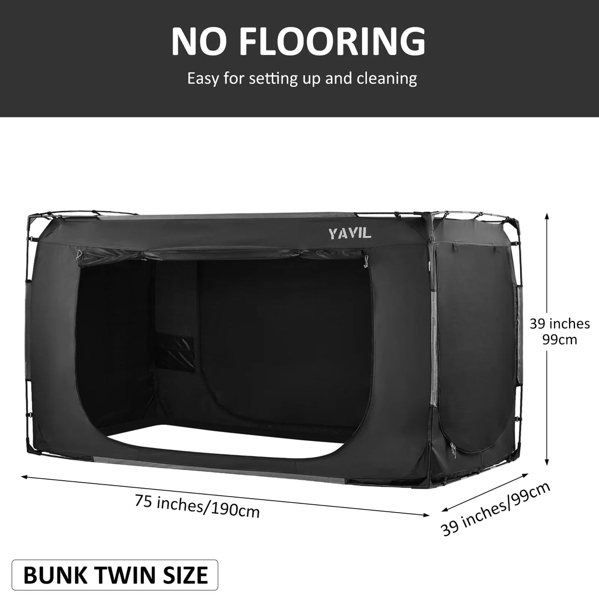 YAVIL Bed Tent Full Size Portable Pop up Privacy Sleeping 3 Doors Bed Tent Net 75 x 54 x 47in 10lb