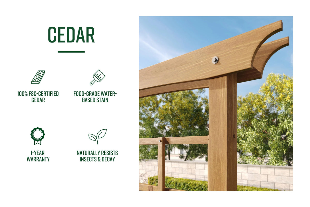 Vita 55 in x 88 in Heartwood Arbor, Cedar, Golden, Brown, VA68897