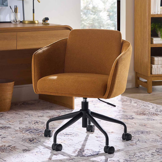 Better Homes & Gardens Juliet Office Chair, Ivory Boucle and Matte Black