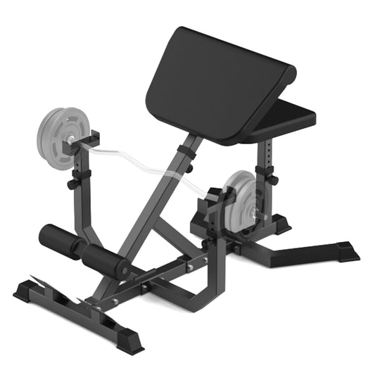 TROPOW 2-In-1 Roman Chair & Preacher Curl Bench Multi-Function Heavy-Duty Hyperextension Bench for Arms, Ab, Back, Glute & Leg Extension with Adjustable Height Exercise Equipment