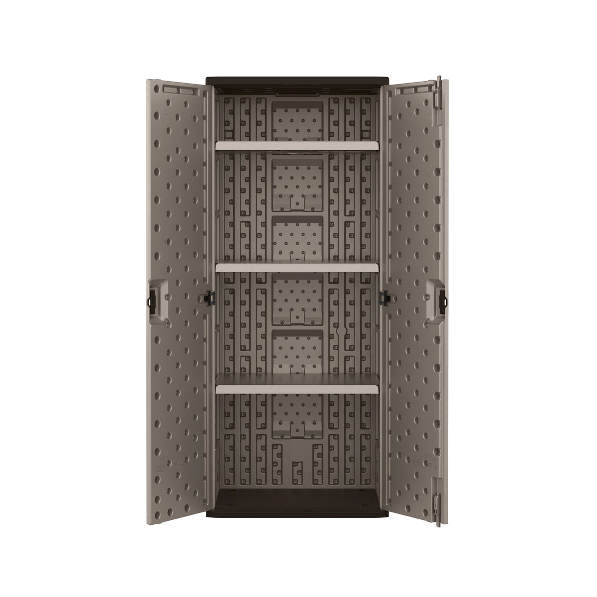 Suncast 3-Shelf Resin Base Garage Cabinet Locker, Gray