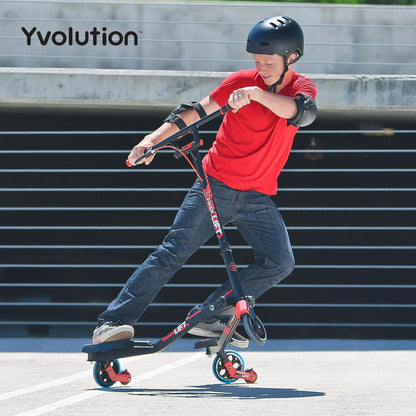 Yvolution Y Fliker Lift | The Original Swing Wiggle Carving Scooter for Kids Age 7+ (Red)