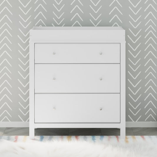 Storkcraft Horizon 3 Drawer Infant Changing Table Dresser, White