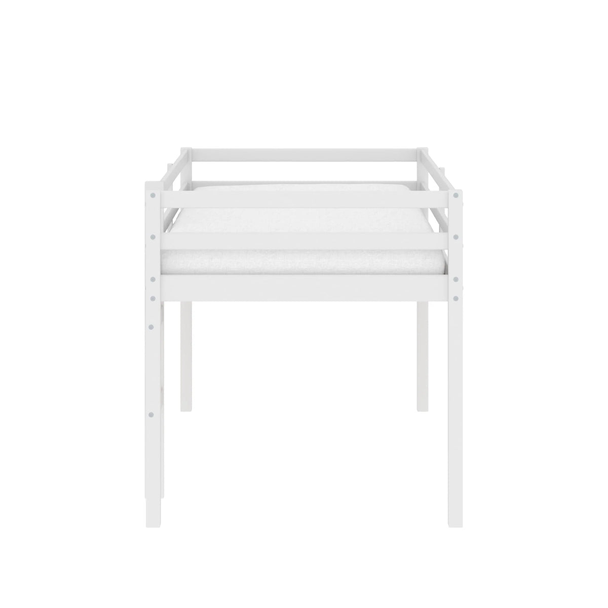 Hillsdale Campbell Wood Twin Junior Loft Bunk Bed, White