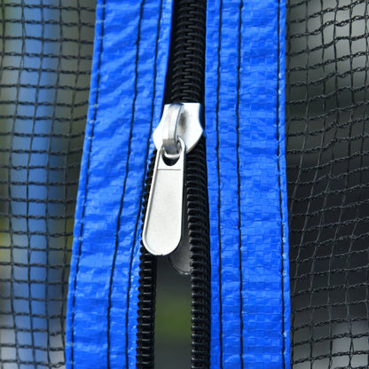 14FT Outdoor Trampoline with Safety Enclosure, Steel Tube Frame, Ladder & Secure Net - Heavy Duty, Blue
