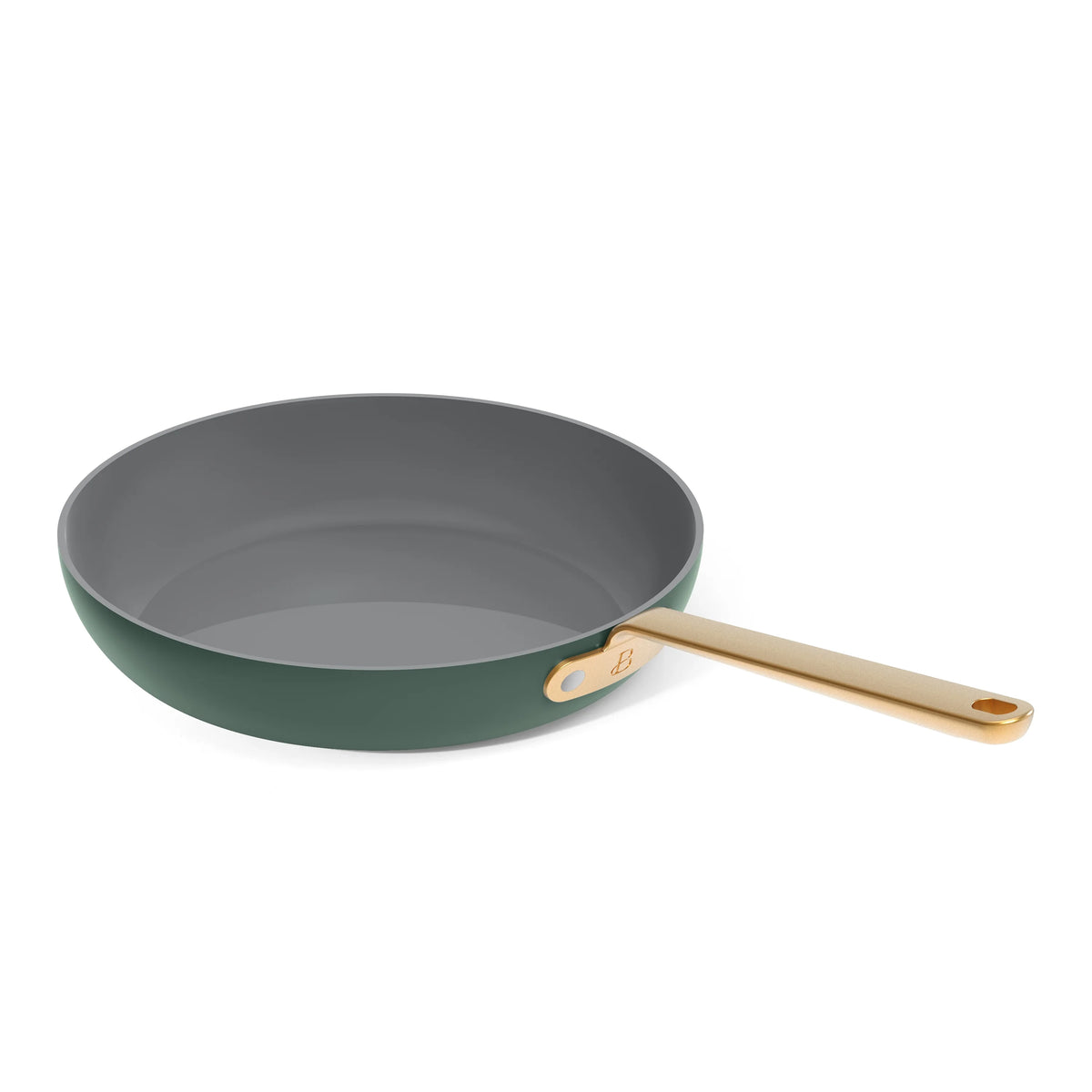 Beautiful 12pc Ceramic Non-Stick Cookware Set with Strainer Lids, White Icing by Drew Barrymore