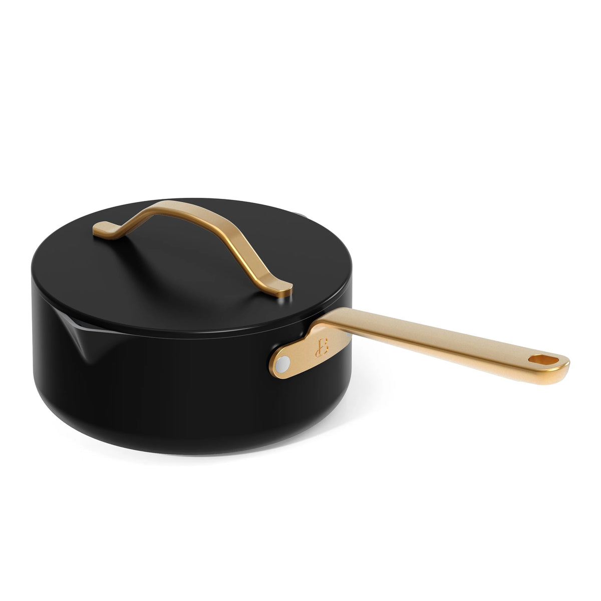 Beautiful 12pc Ceramic Non-Stick Cookware Set with Strainer Lids, White Icing by Drew Barrymore