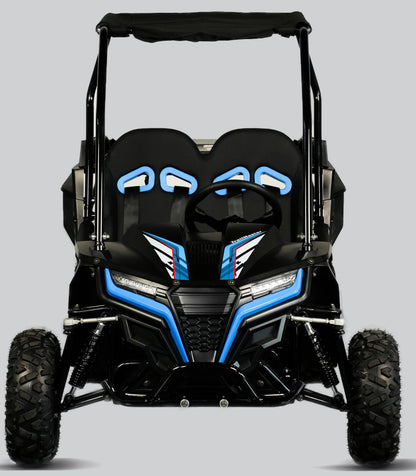 TrailMaster Cheetah 6 Youth Go-Kart - 163cc 5.5HP Engine, 4-Point Safety Belt, Remote Kill, Speed Governor, Suitable for Kids 6-12. with Pre-Assembled Version Now! (Pre-Assembled, Blue)