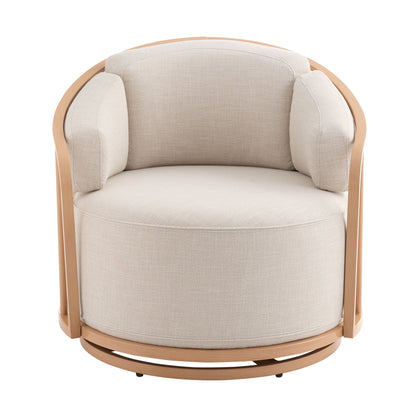 Better Homes & Gardens Lillian Swivel Birdcage Accent Chair, Cream Linen