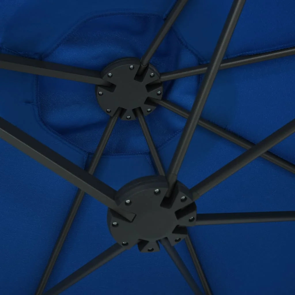 vidaXL Garden Parasol Blue Polyester fabric, Aluminum pole and ribs Large
