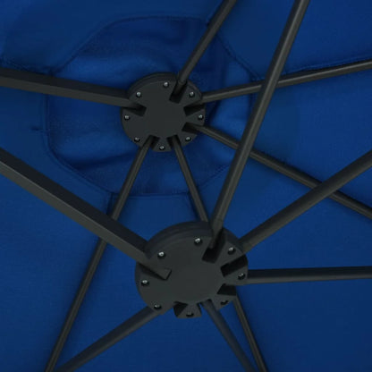 vidaXL Garden Parasol Blue Polyester fabric, Aluminum pole and ribs Large