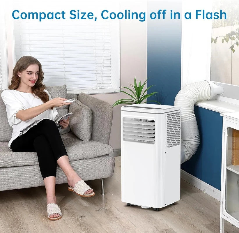 10000 BTU Portable Air Conditioner, 4-In-1 (Cool/Dehumidify/Fan) With Remote, LED Touch Control & 24H Timer & Window Mount Kit, Air Conditioners Cools Rooms Up to 450 Sq.Ft for Home, Office Room