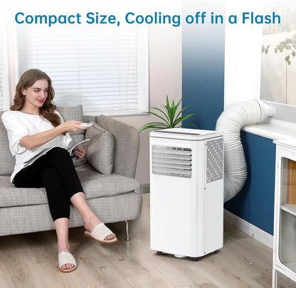 10000 BTU Portable Air Conditioner, 4-In-1 (Cool/Dehumidify/Fan) With Remote, LED Touch Control & 24H Timer & Window Mount Kit, Air Conditioners Cools Rooms Up to 450 Sq.Ft for Home, Office Room