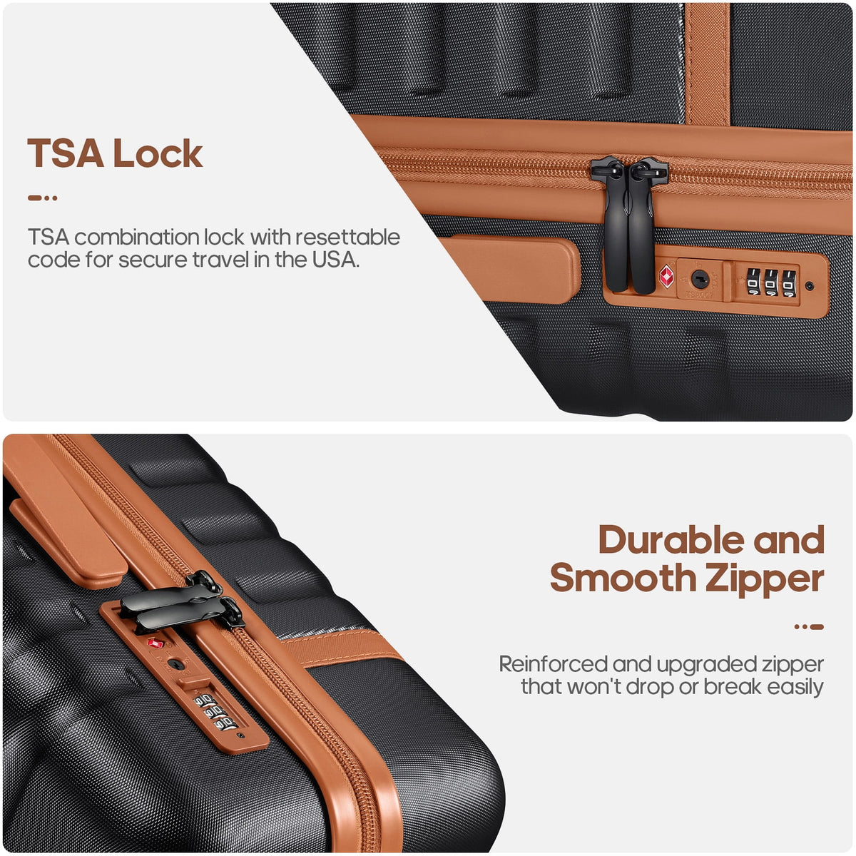UKEIN Luggage Sets 3 Piece, Carry On Luggage with Wheels, 20 Inch Hardshell Suitcase with TSA Lock, 100% PC Carry On Suitcases Airline Approved With Travel Backpack for Men Women