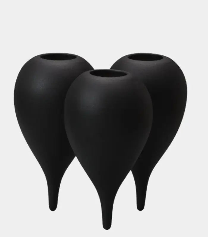 The Obsidian Sculptural Vase Black Resin