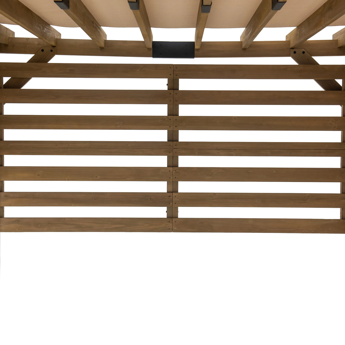 Sunjoy Cedar Pergola 10 x 11 ft. Wooden Hot Tub Pergola with Adjustable Canopy and Privacy Screen