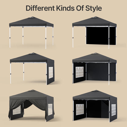 10'x10' Pop-up Canopy Tent with 4 Removable Sidewalls �?Lofka   Portable Outdoor Canopy with 4 Sandbags, 8 Stakes & Ropes �?Perfect for Beach, Party, Patio & Yard Events, Black