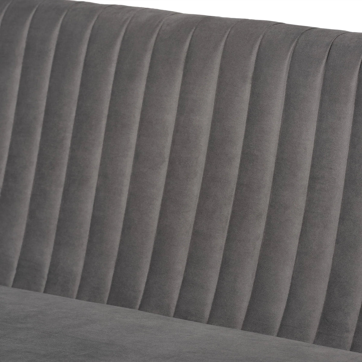 Baxton Studio Alvis Mid-Century Modern Grey Velvet Upholstered Back 2-Piece Dining Corner Bench