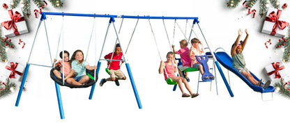 XDP Recreation All Star Playground Metal Swing Set for up to 7 Children