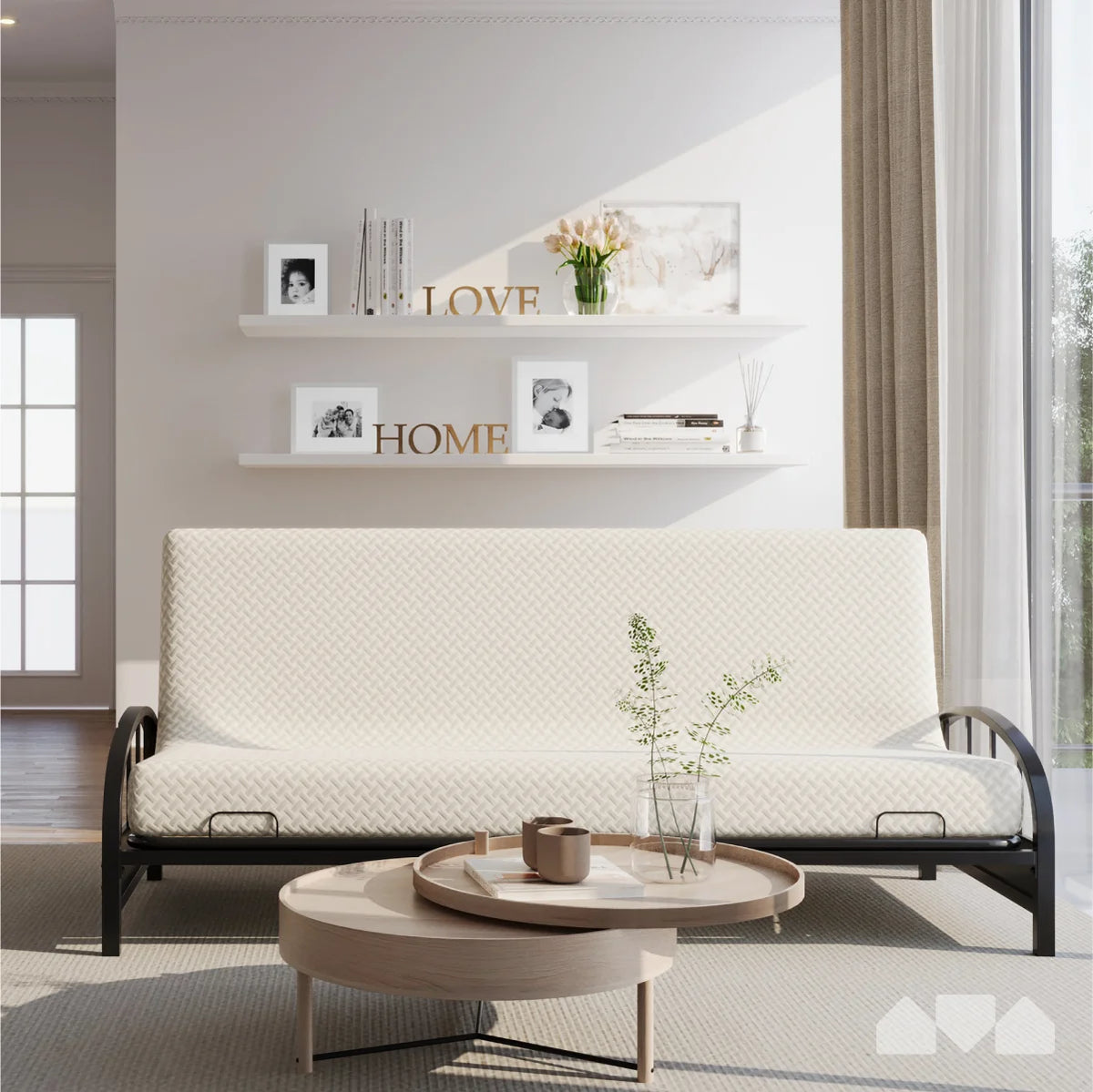 Milliard Memory Foam Futon Mattress - Full Size (Frame Not Included) (Black), 71"52"x6"