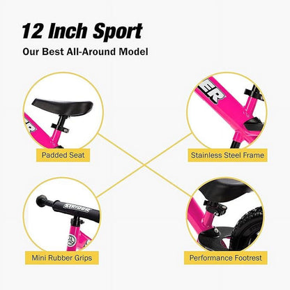 Strider - 12 Sport Balance Bike. Ages 1 to 4 Years - Pink