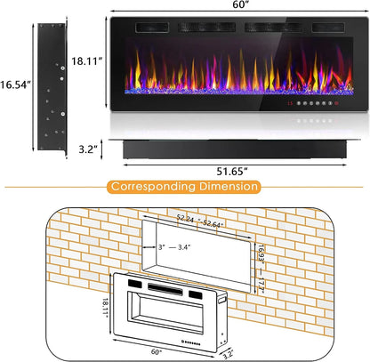 Vitesse Electric Fireplace 50 in 1500 W