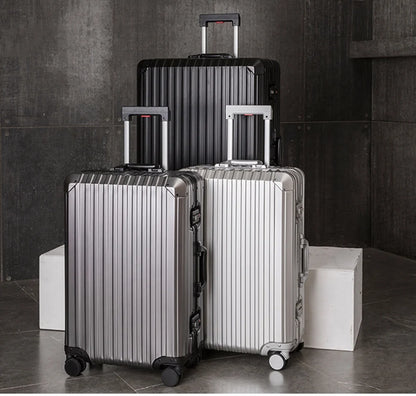 All Aluminum Magnesium Hardshell Carry On Luggage with Lock, Airline Approved Hardside Carry on Suitcase with Spinner Wheels, Checked Metal Rolling Luggage Case for Travel, Business