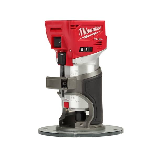 M18 FUEL 18V Lithium-Ion Brushless Cordless Compact Router w/ Compact Router Plunge Base