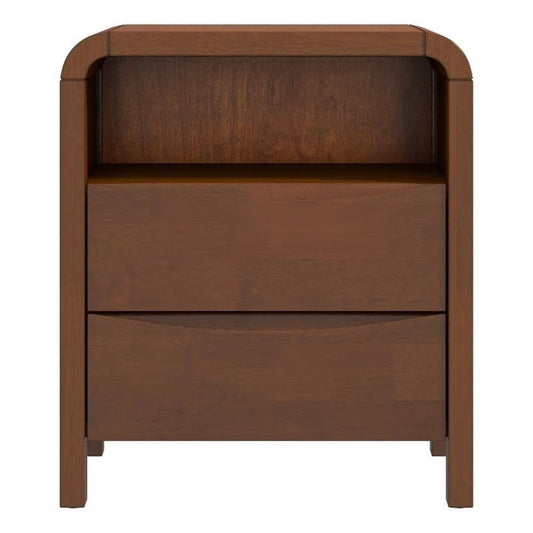 Arton Mid Century Solid Wood Walnut Nightstand Bed Side Tables with 2 Drawers