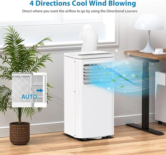 10000 BTU Portable Air Conditioner, 4-In-1 (Cool/Dehumidify/Fan) With Remote, LED Touch Control & 24H Timer & Window Mount Kit, Air Conditioners Cools Rooms Up to 450 Sq.Ft for Home, Office Room