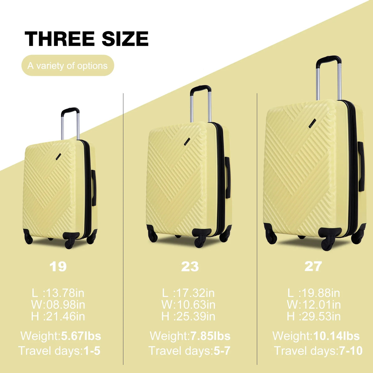 10 Piece Luggage Set Lightweight Suitcase Set with 7PCS Organizer Bags Suitcase with TSA Lock Spinner Wheels(Black)