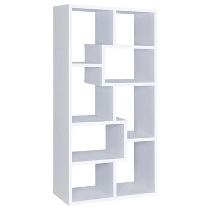Coaster Company Interlocking 8 Shelf Wood White Bookcase for Home