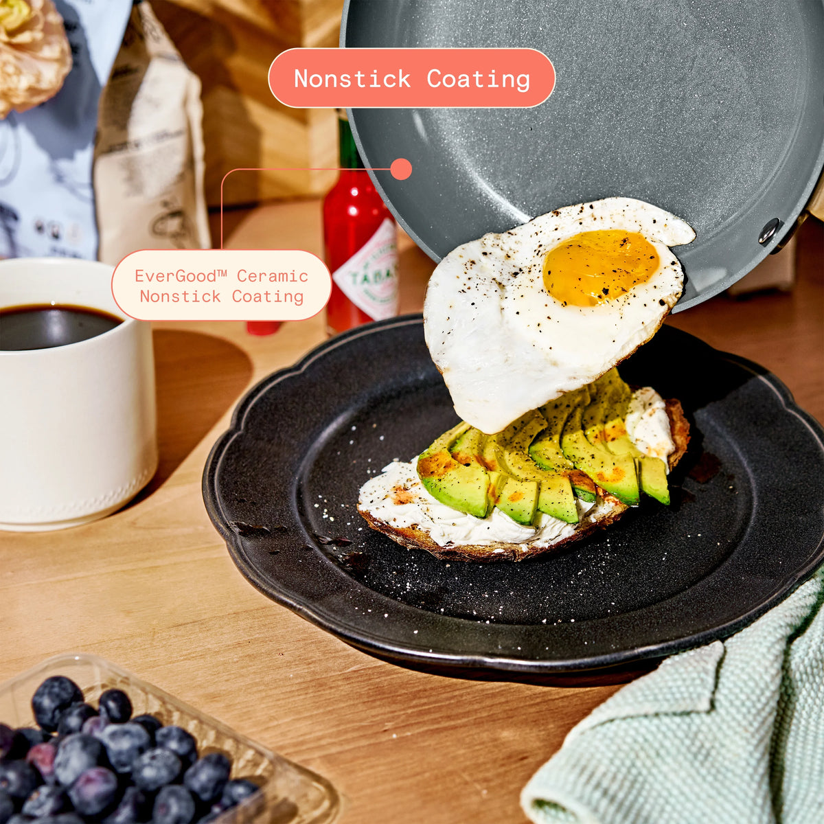 Beautiful 12pc Ceramic Non-Stick Cookware Set with Strainer Lids, White Icing by Drew Barrymore