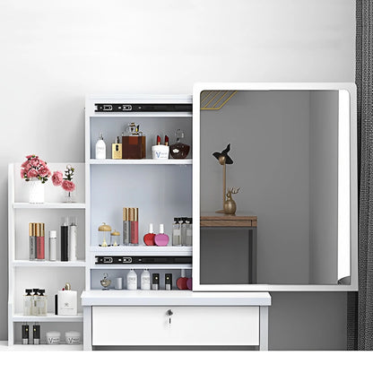 Wohh MDF Makeup Vanity with LED Mirror, Dressing Table and 5 Drawers, White