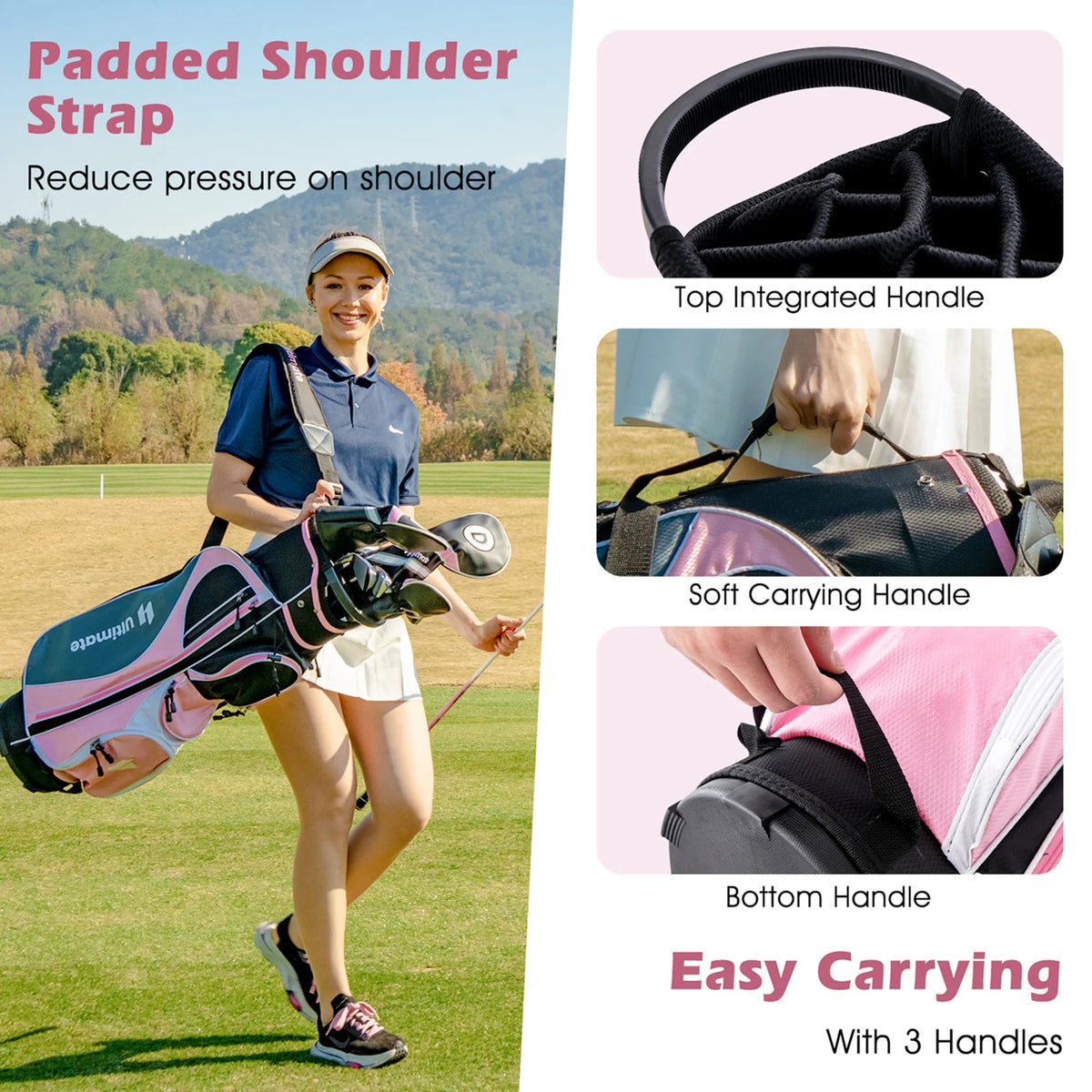 Ultimate Women’s Complete Golf Club Set Golf Club Package Set w/ Rain Hood, Right Hand Purple