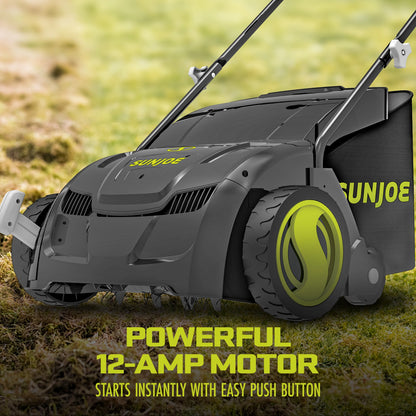 Sun Joe 12 Amp Electric Dethatcher and Scarifier with 8 Gallon Bag