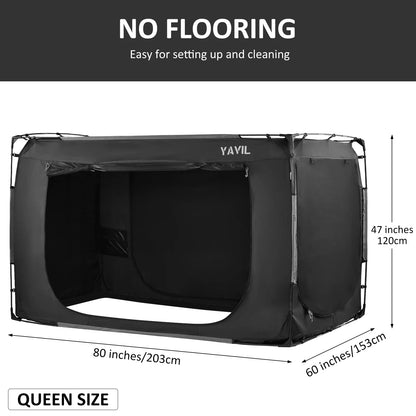 YAVIL Bed Tent Full Size Portable Pop up Privacy Sleeping 3 Doors Bed Tent Net 75 x 54 x 47in 10lb