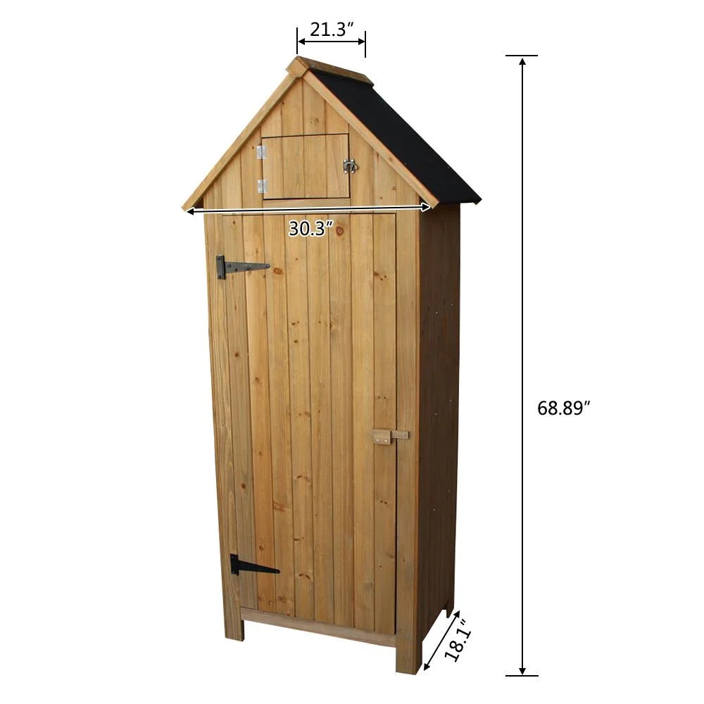 UBesGoo Fir wood  with Single Door Wooden Live Garden Shed Wooden Lockers Wood
