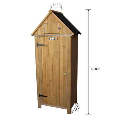 UBesGoo Fir wood  with Single Door Wooden Live Garden Shed Wooden Lockers Wood